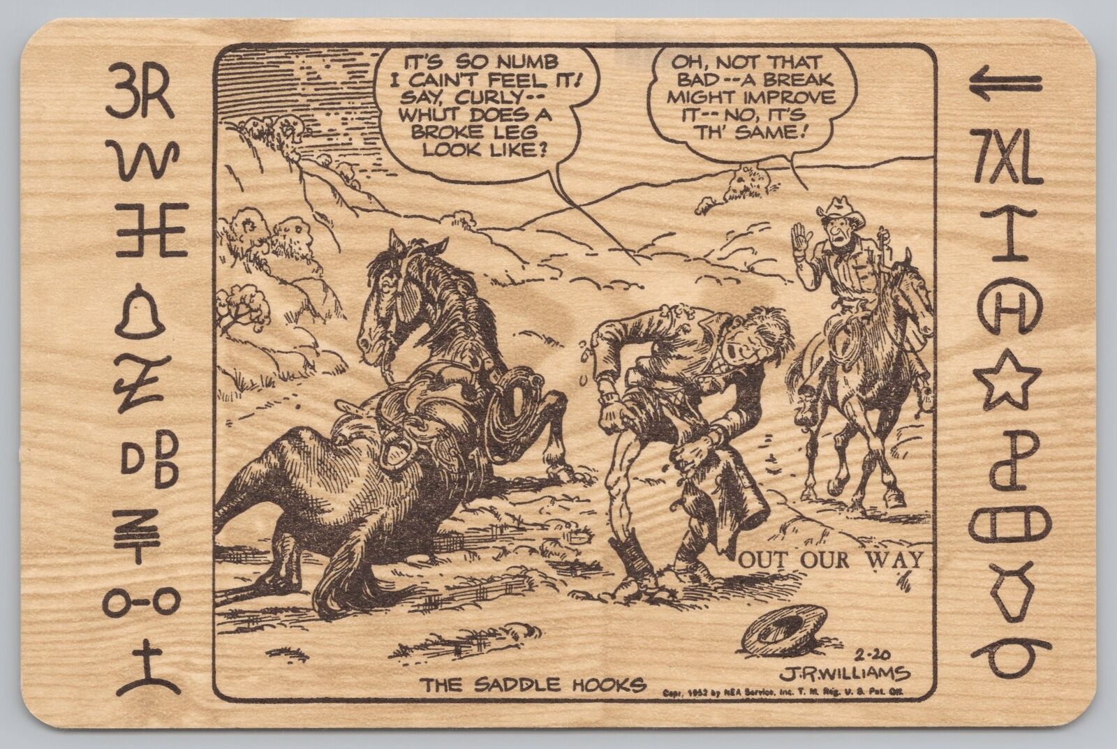 Western~JR Williams Comic~The Saddle Hooks~c1952~Standley-May Inc.~W518~Postcard
