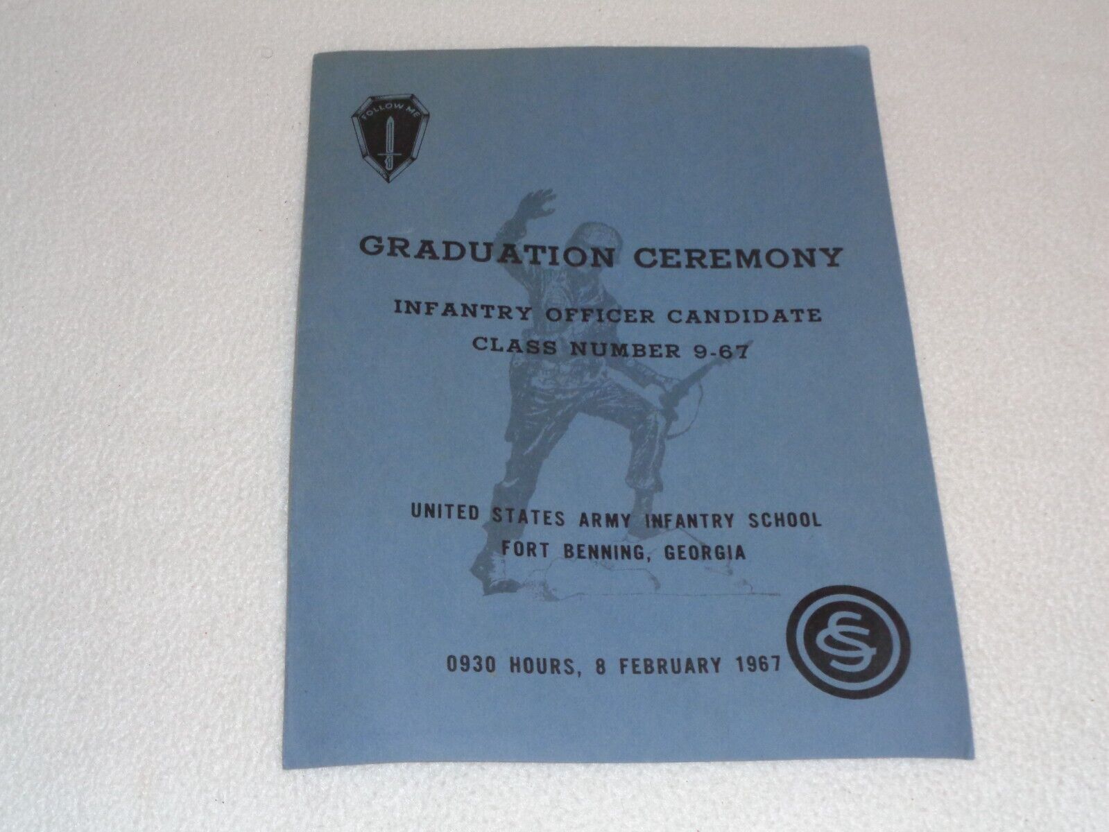 1967 Fort Benning Infantry Officer Candidate Graduation Ceremony Rare Program
