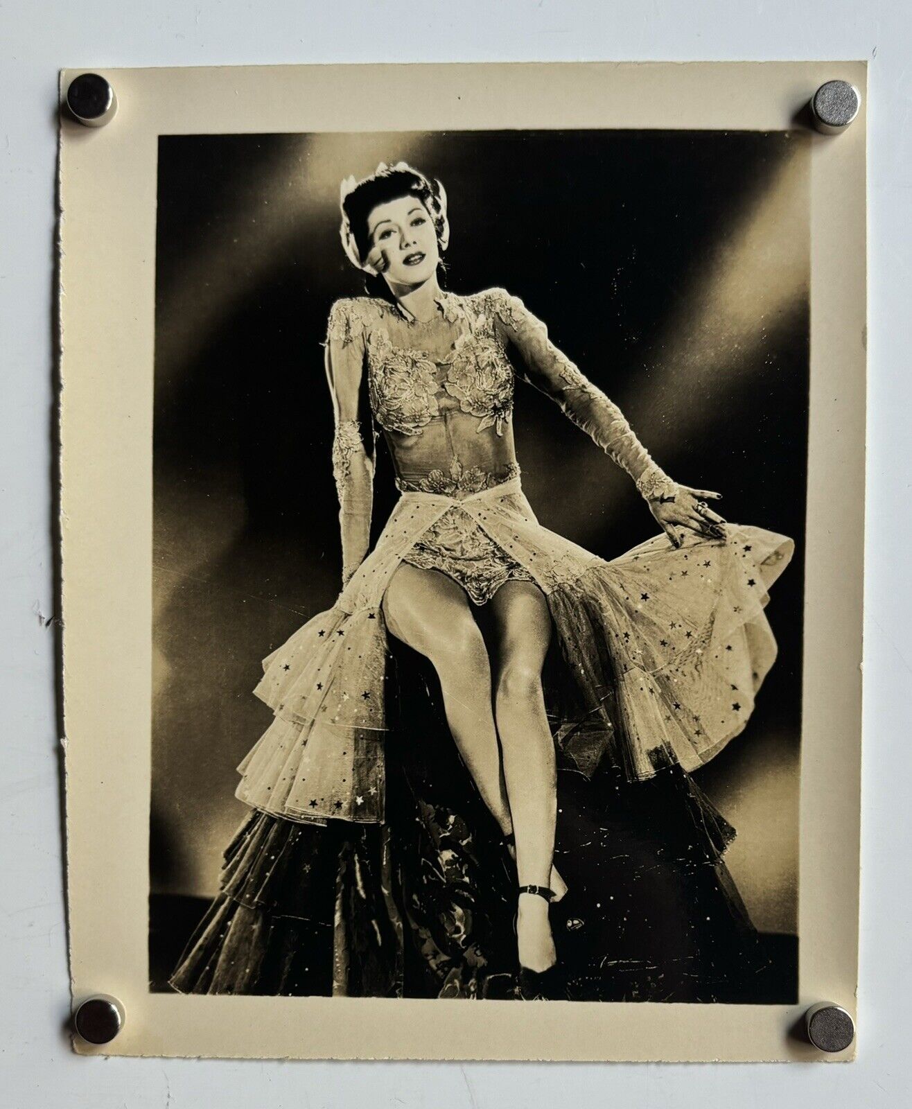 MARIA MONTEZ Original Vintage c1940’s Sepia 5x4” STUDIO Glamorous Photograph
