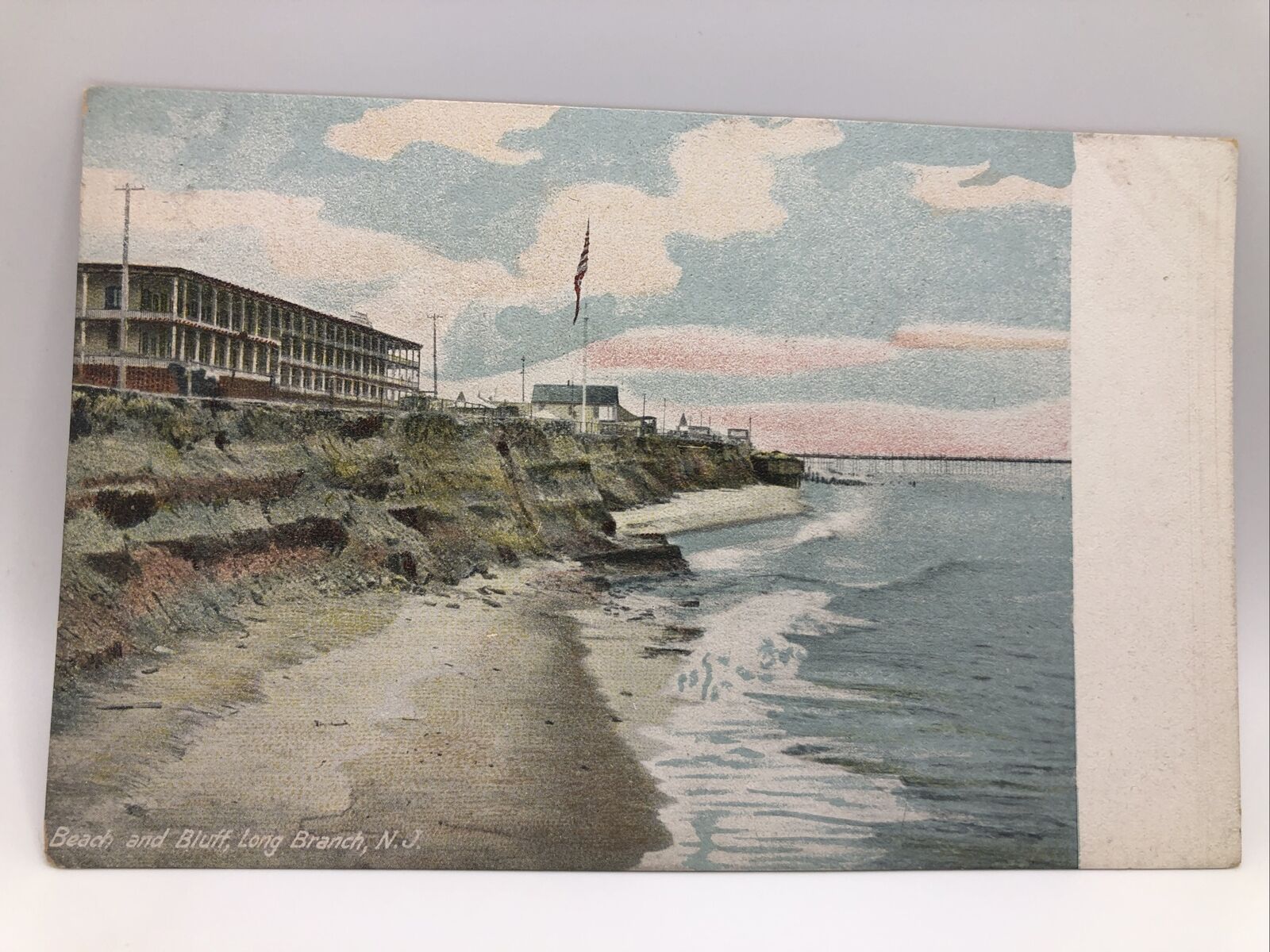Postcard Beach and Bluff Long Branch New Jersey Unposted