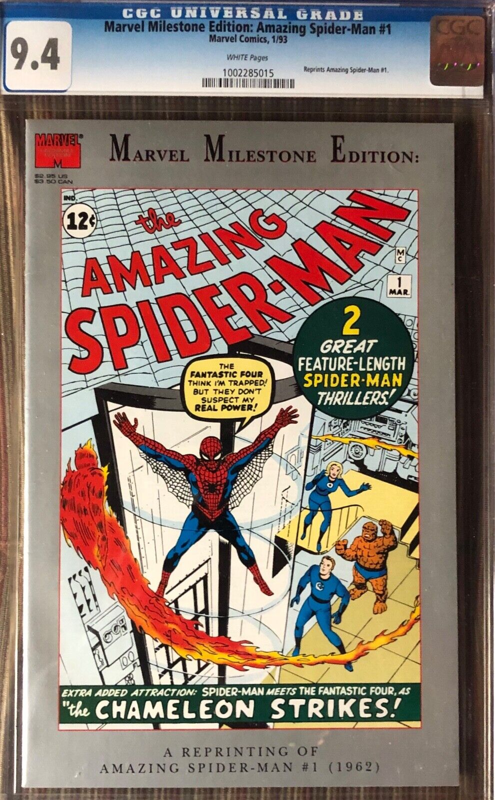 Marvel Milestone Edition SPIDERMAN # 1  , CGC 9.4, Marvel, 1993
