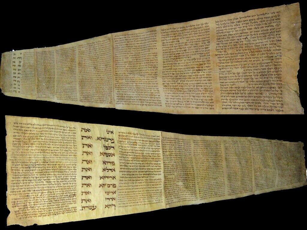 Antique Megillat Esther Scroll מגילת אסתר On Parchment 16/17th centuries Germany