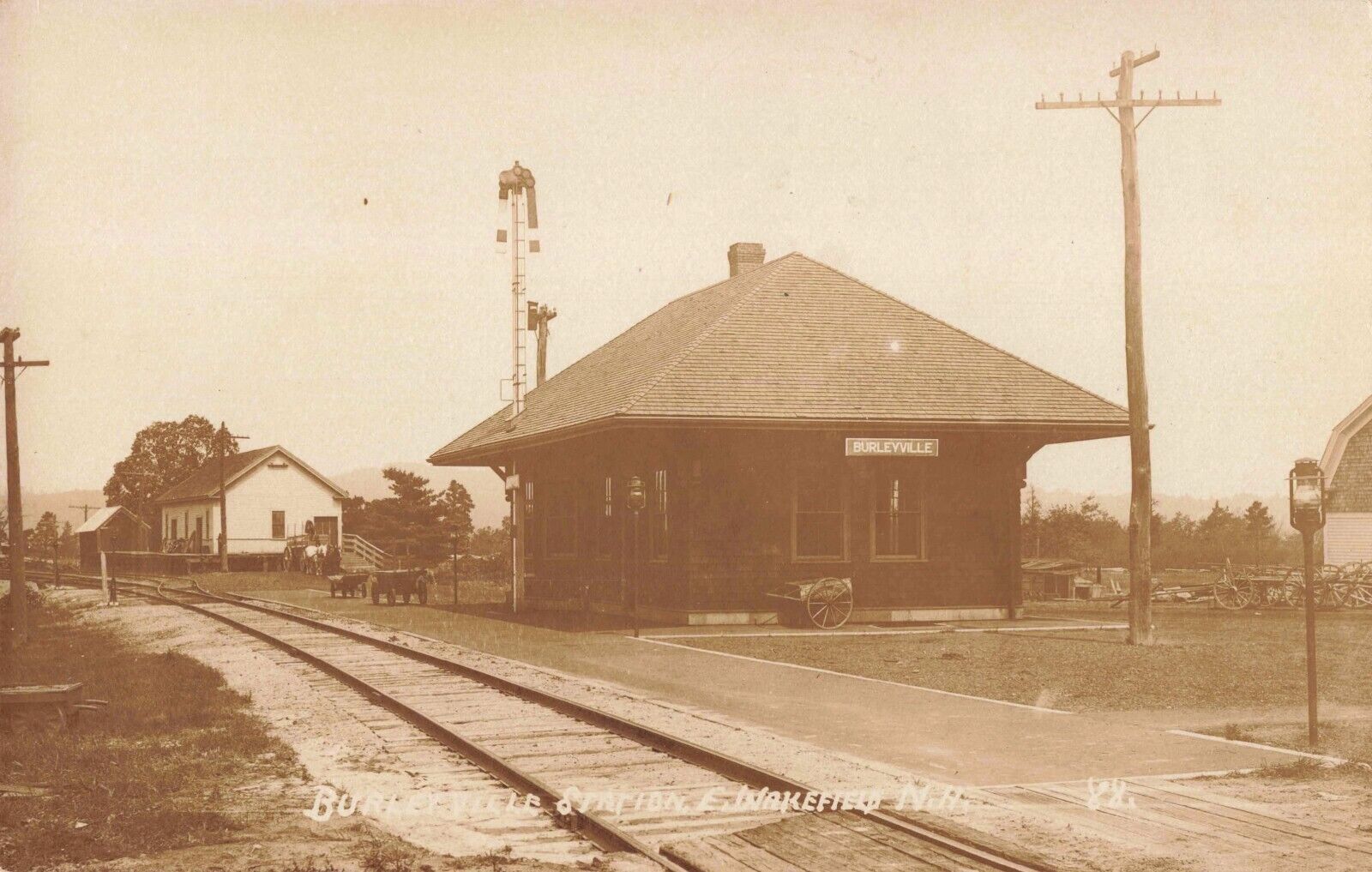 Burleyville Railroad Station Depot East Wakefield New Hampshire c1910 Real Photo