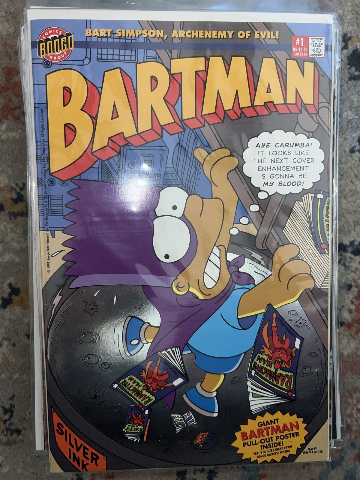 Bartman #1 (1993) Bongo Comics With POSTER And Silver Foil