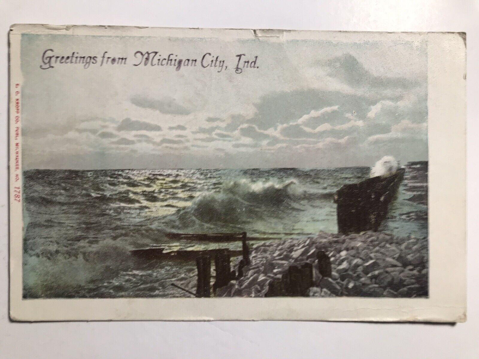 1909 Greetings From Michigan City Indiana Divided Back Postcard