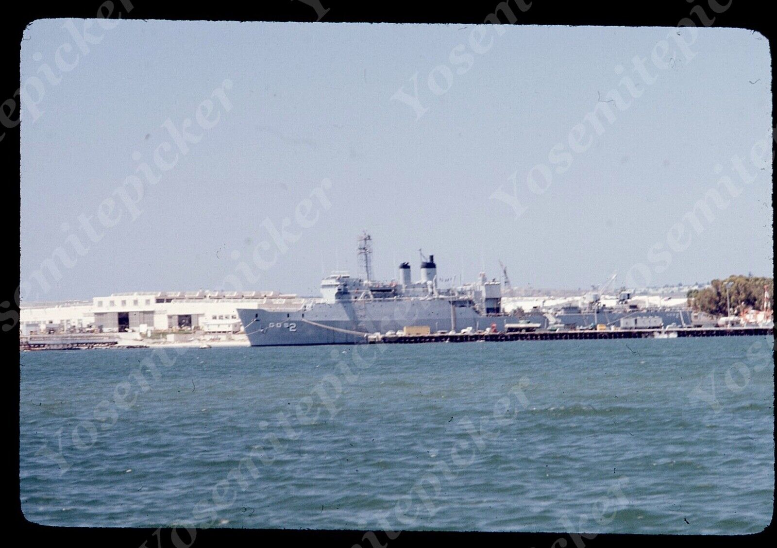 Sl89 Original slide 1970’s  Military Navy ship / harbor 767a