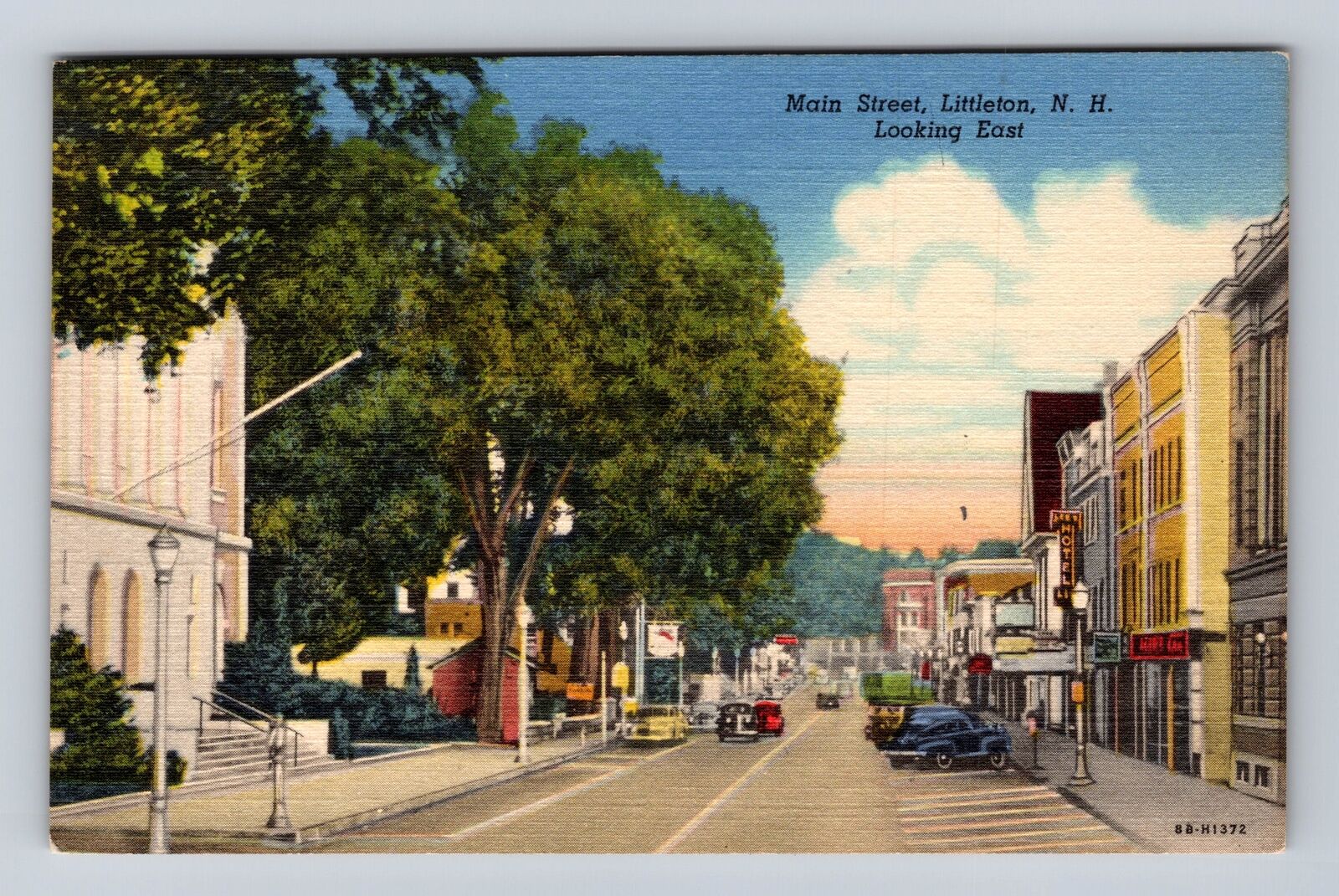 Littleton NH-New Hampshire, Main Street, Hotel, Antique, Vintage Postcard