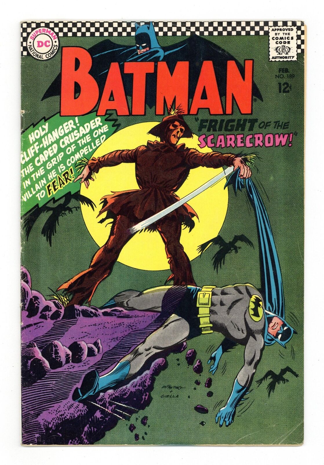 Batman #189 GD+ 2.5 1967 1st SA app. Scarecrow