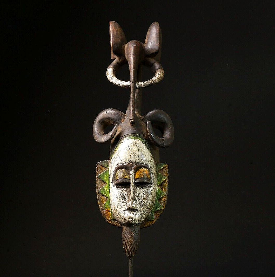 African Tribal Wood masks Guro vintage African mask large African mask-9760
