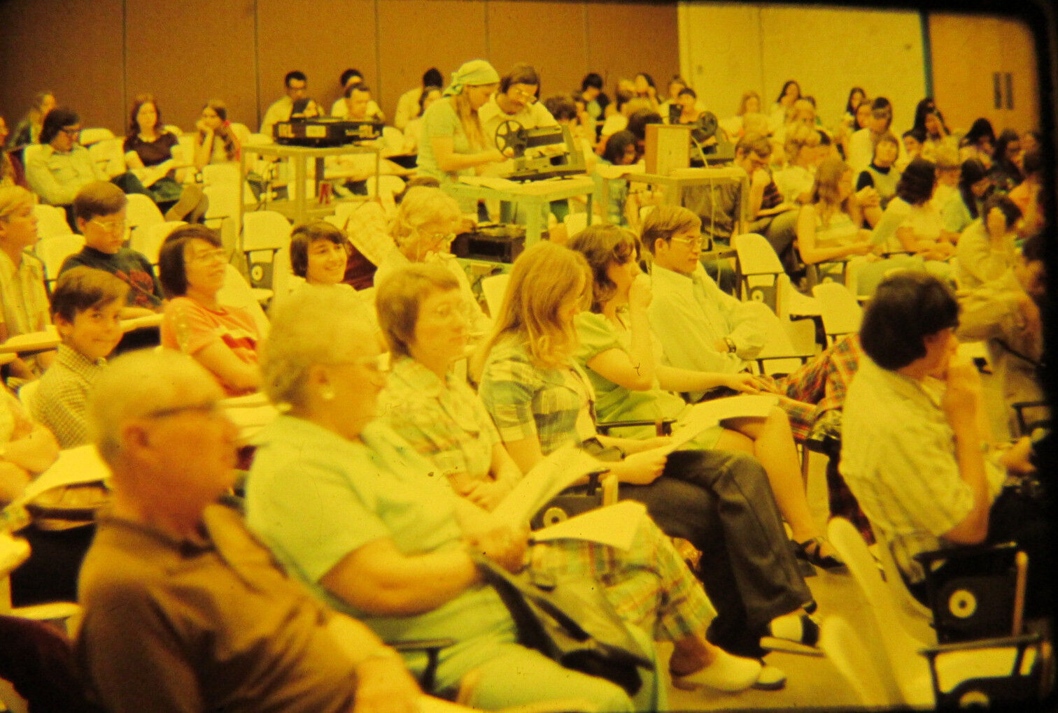 Vtg 35mm 1974 woman men business meeting conference  presentation