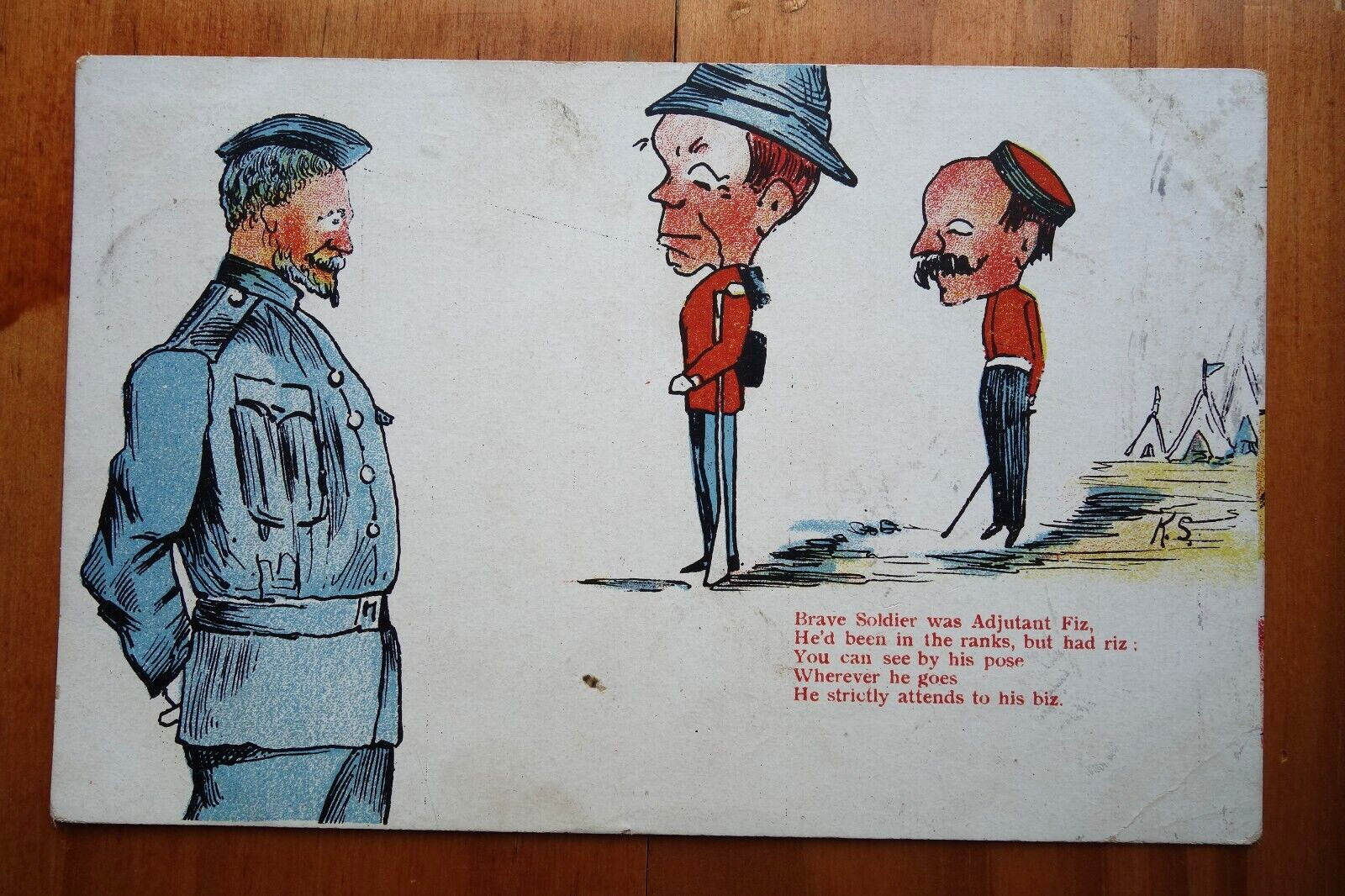 military satirical comic successful soldier postcard England postcard p/u 1907