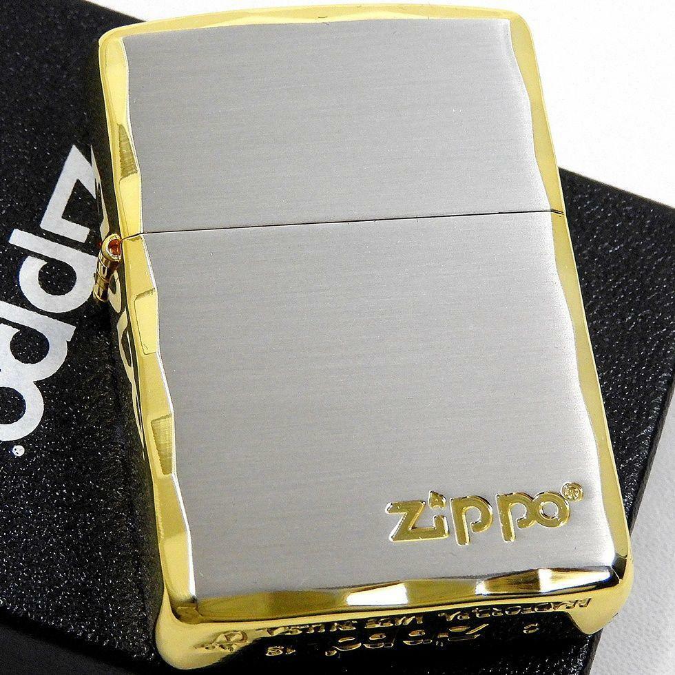 Zippo Armor Simple Logo Shine Ray Cut Gold Silver Mirror Surface Etching Japan