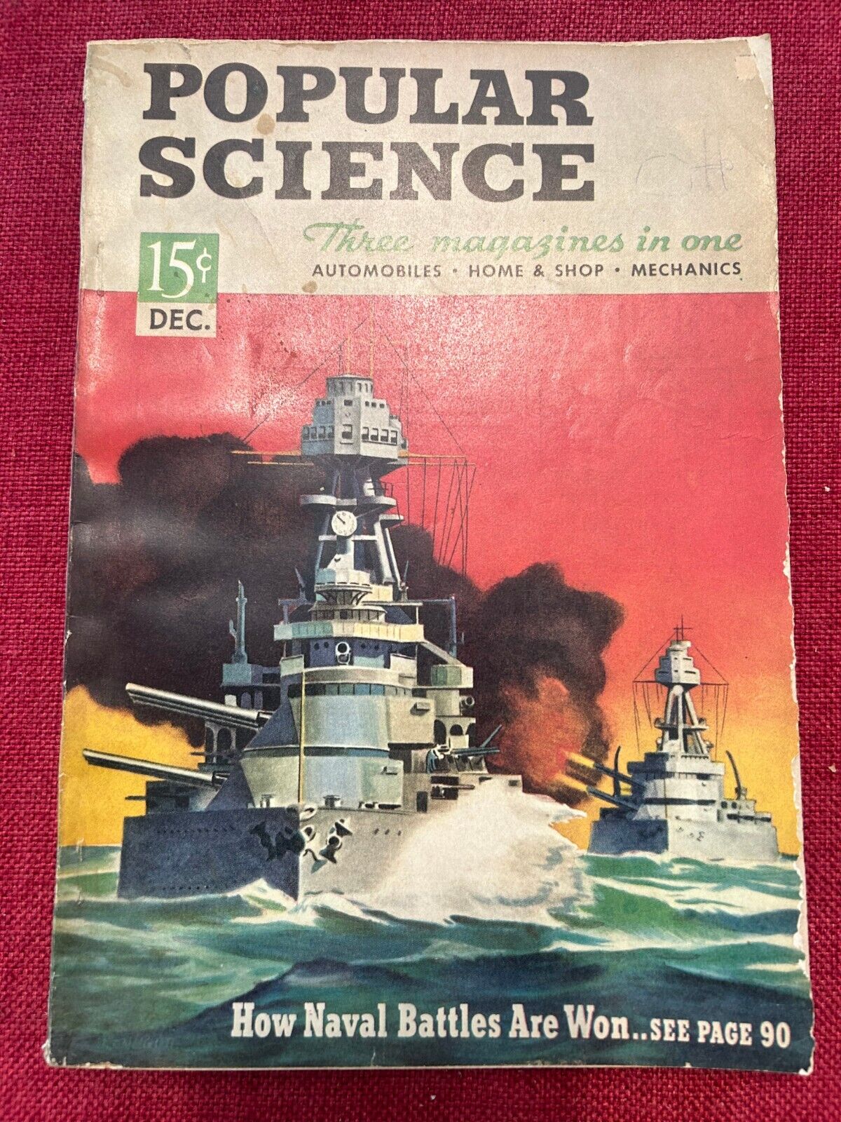 Vintage Popular Science Monthly Dec 1940 How Naval Battles Are Won RARE