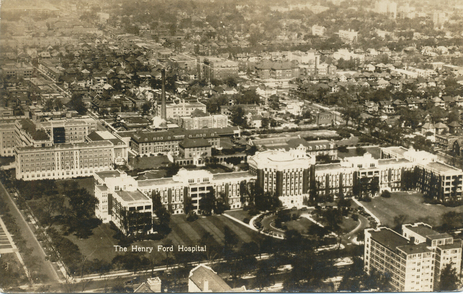 Photo The HENRY FORD HOSPITAL Michigan - aerial view - postcard