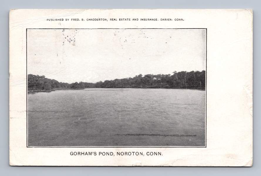 Gorham\'s Pond NOROTON Connecticut UDB Antique Darien Fairfield Postcard 1906