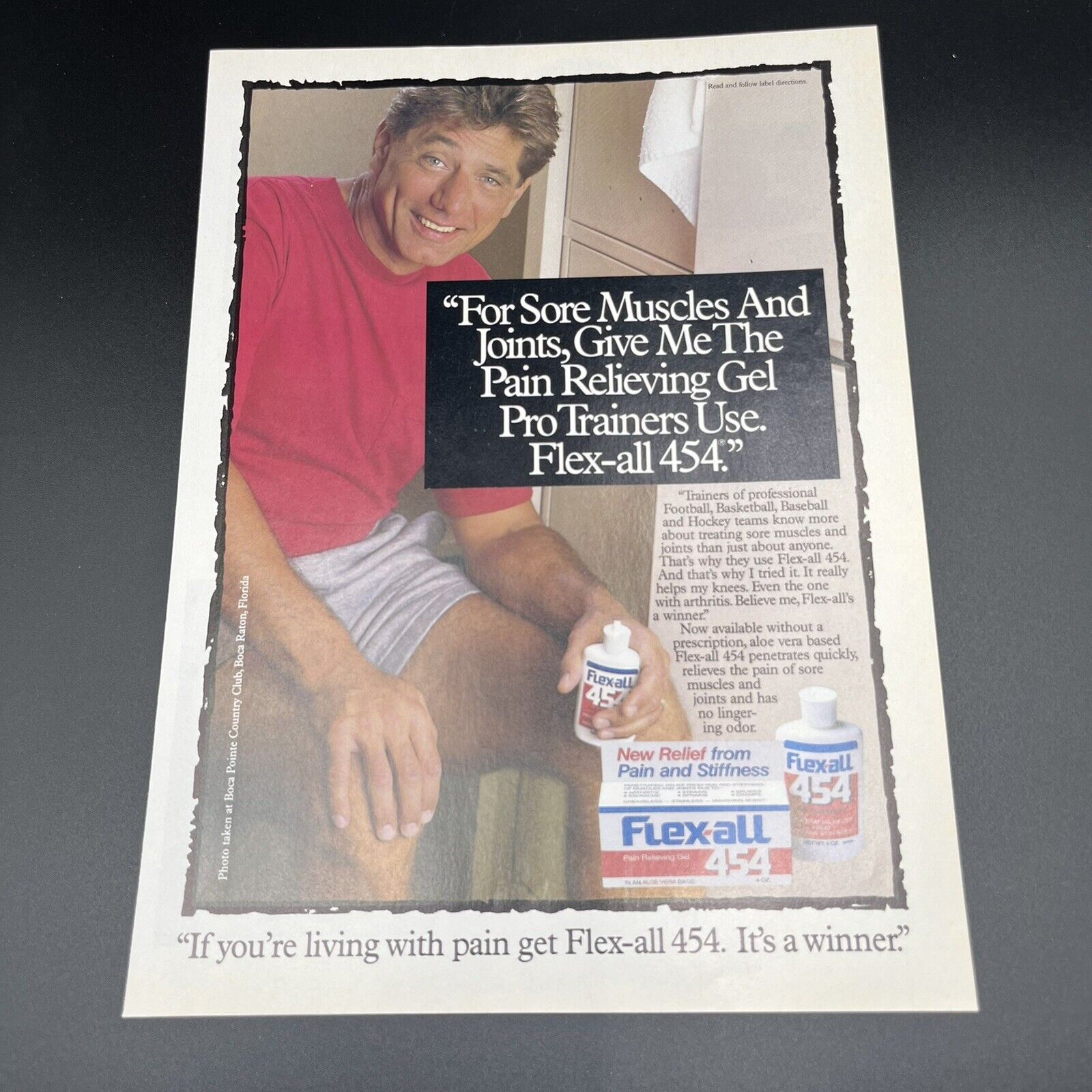 1989 Joe Namath for Flex-all 454 Vintage Print Ad 8\