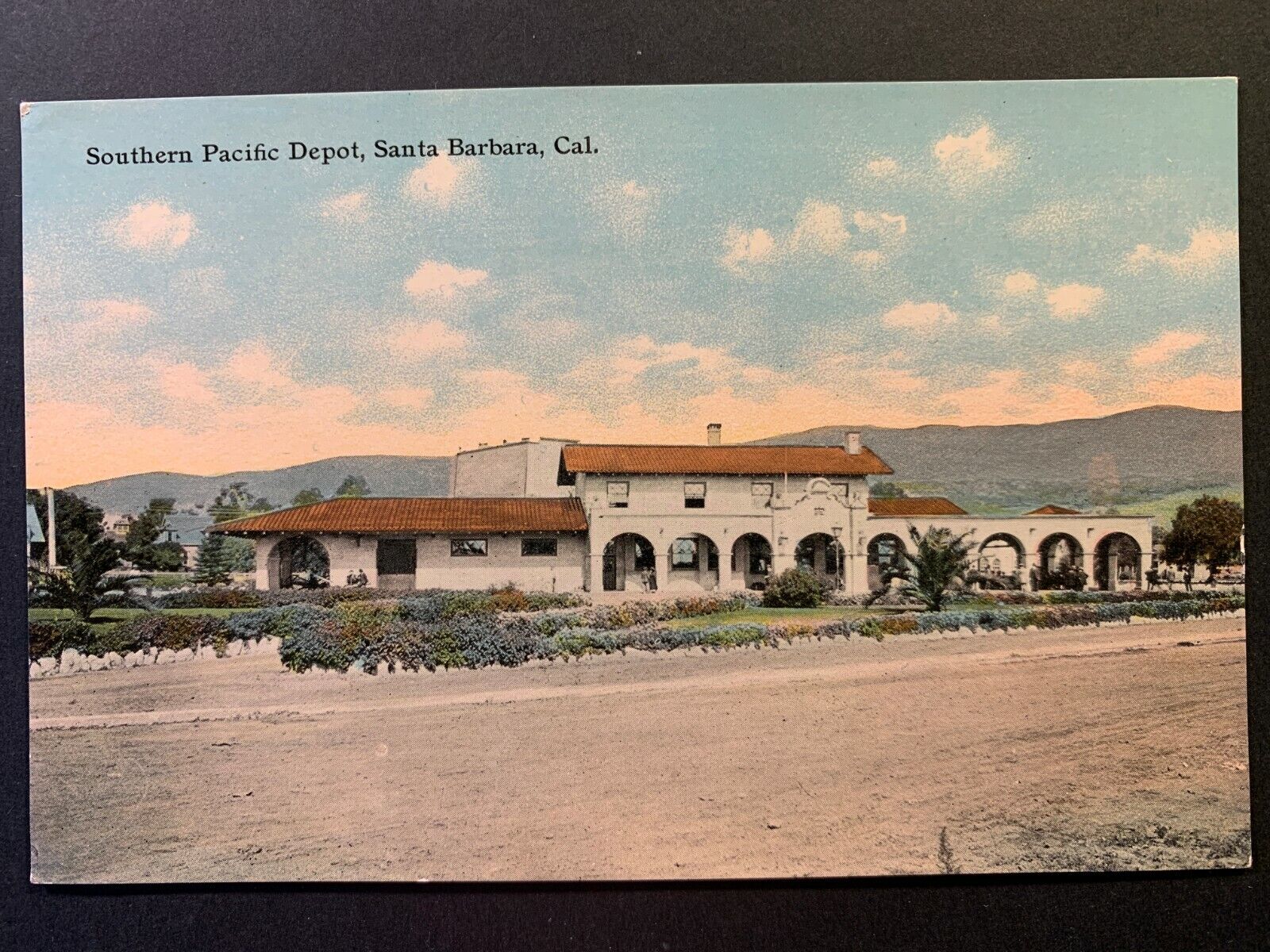 Postcard Santa Barbara CA - c1910s Southern Pacific Railroad Depot
