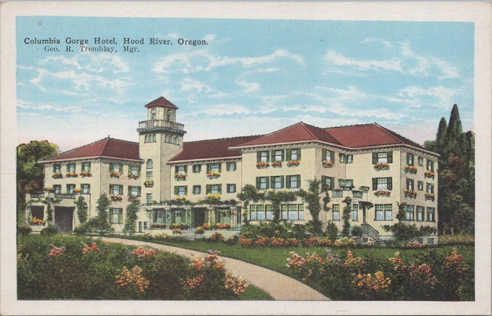 Postcard Columbia Gorge Hotel Hood River Oregon OR 