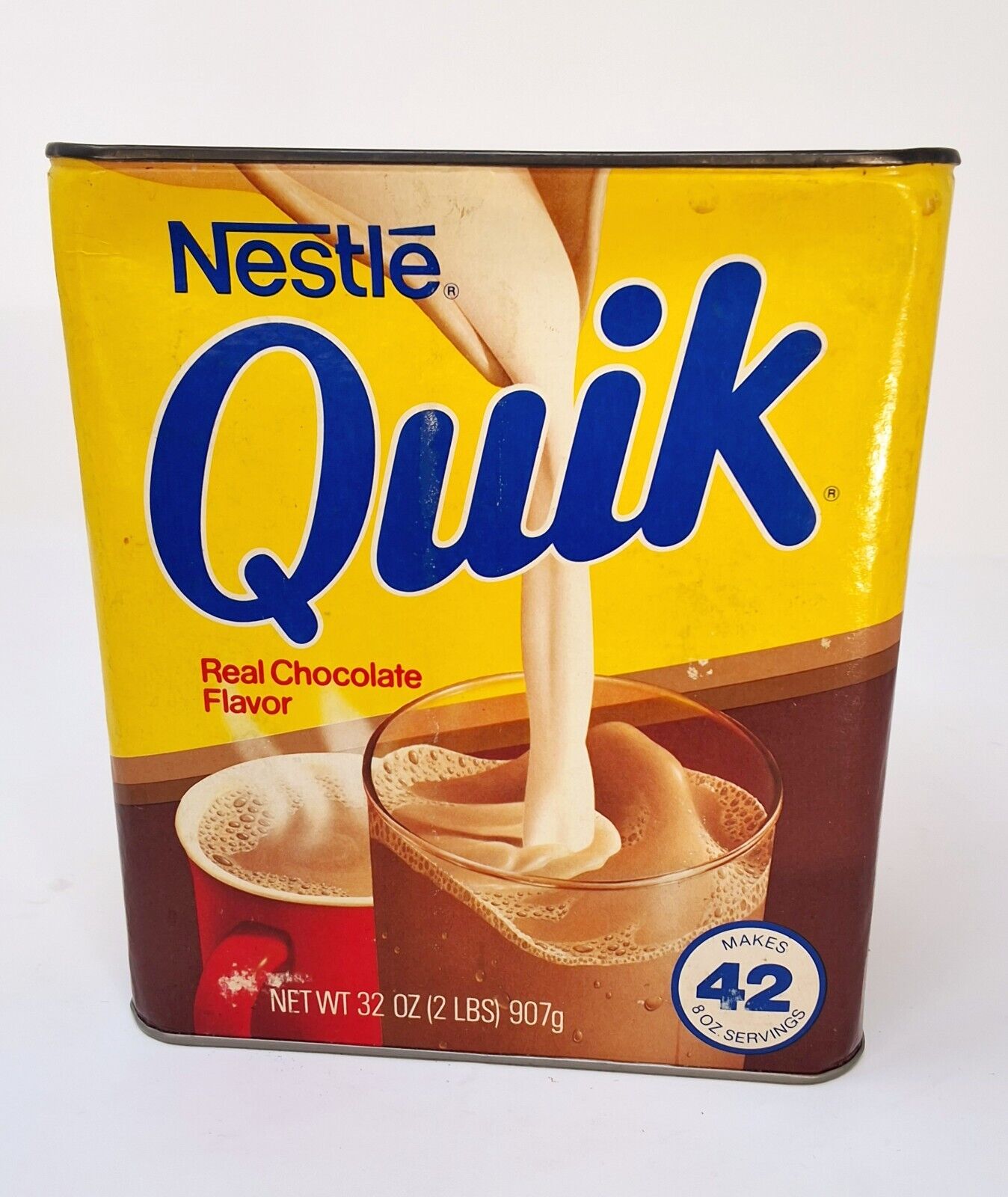 Vtg 1991 Nestle Quik Chocolate Flavor Milk Drink Mix Tin Container MOVIE PROP