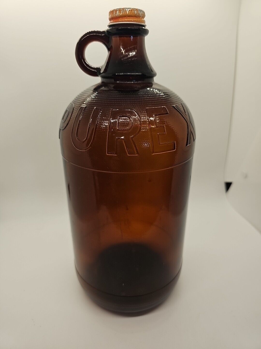 Vintage Amber Brown Purex Gallon Jug Bottle Collectible