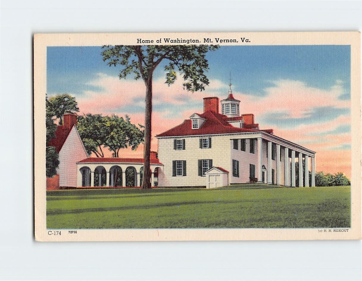 Postcard Home of Washington, Mount Vernon, Virginia