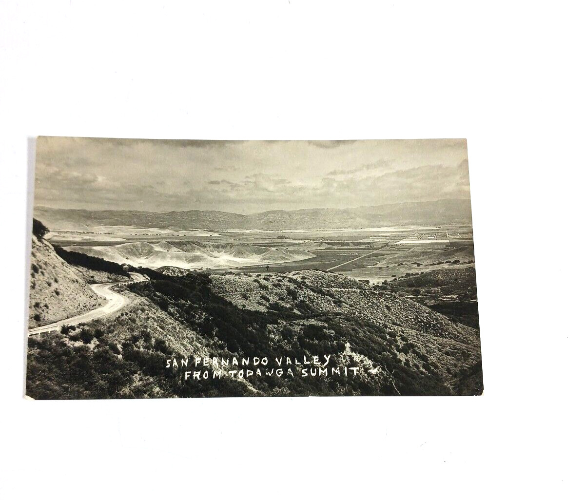 San Fernando Valley from Topanga RPPC Postcard Antique 1920s Unposted Writing
