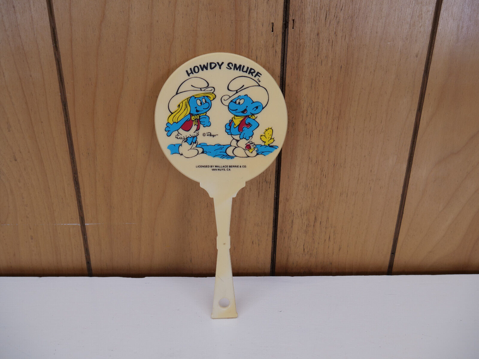 Vintage Smurf Mirror Country Howdy