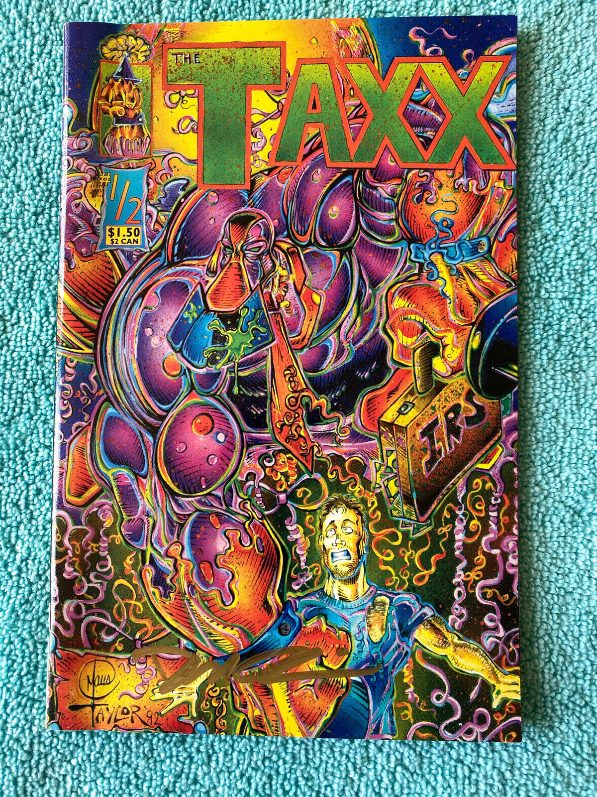 THE TAXX #1/2 (1996) Parody Press, Spoofs Sam Kieth MAXX, VF, Signed By DON CHIN
