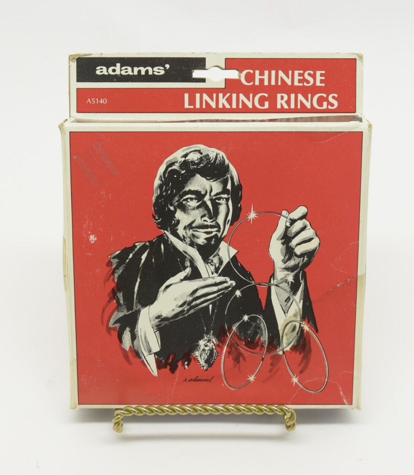 Vintage Adams Chinese Linking Rings Magic Trick w/ Original Box