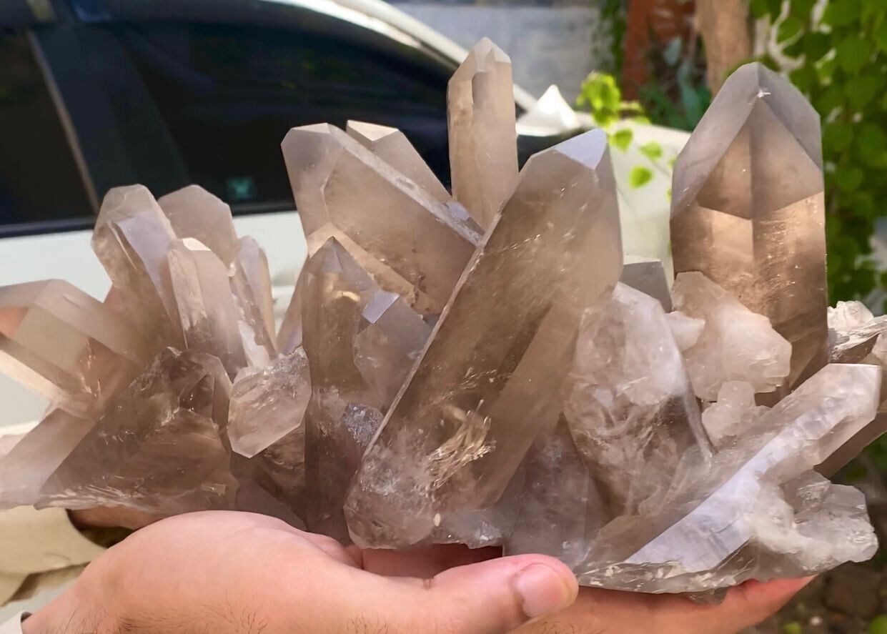 Cluster of natural damage free smoky quartz specimen crystals from Skardu - 6 kg