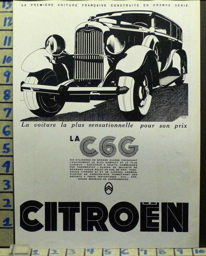 1932 CITROEN C6G FRENCH PARIS CAR ZELLE AUTO ENGINE SPORT AB38