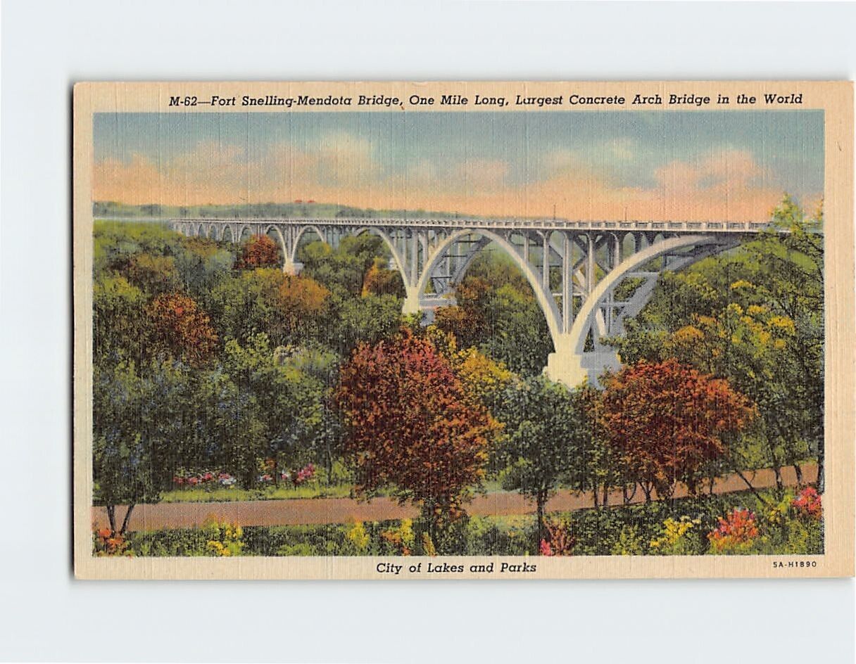 Postcard Fort Snelling Mendota Bridge Minnesota USA
