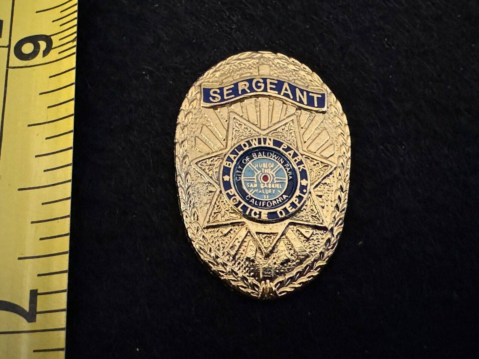 Baldwin Park CA Police Sergeant Mini Badge Lapel Pin