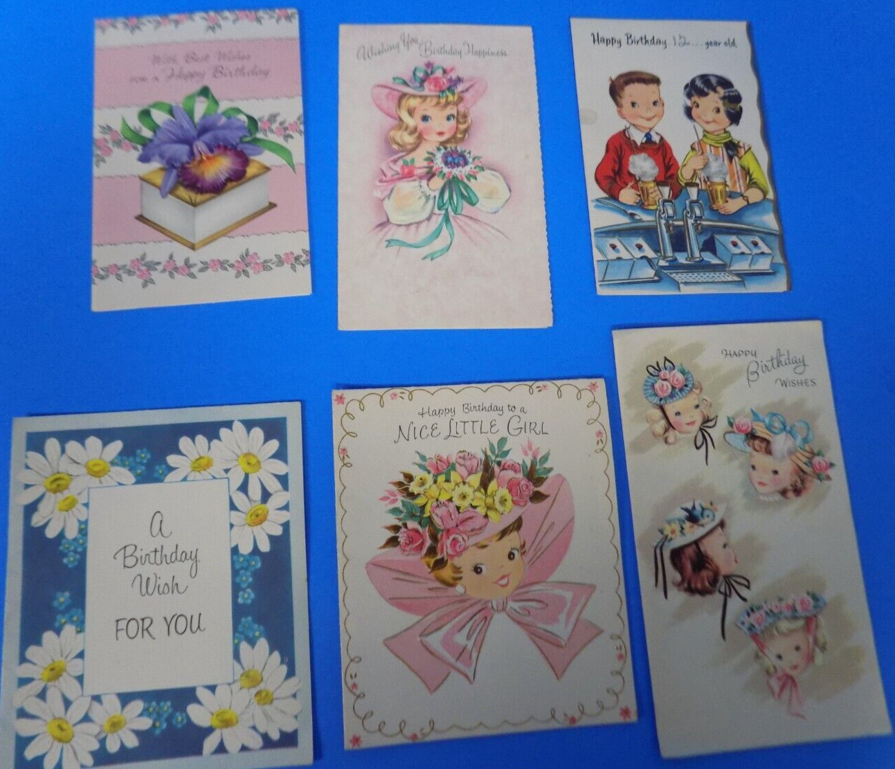 Lot of 6 - Vintage 1960s Greeting Cards BIRTHDAY used