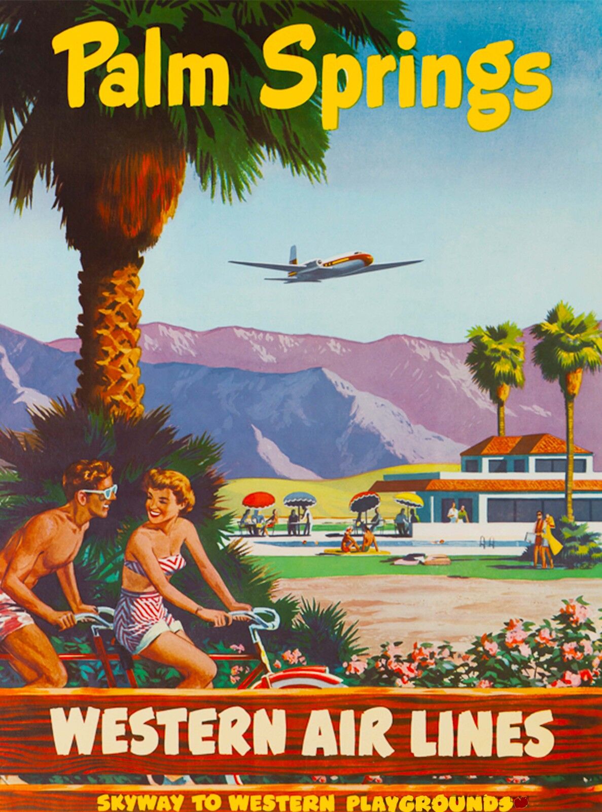 Palm Springs California United States Western Travel Advertisement Poster 