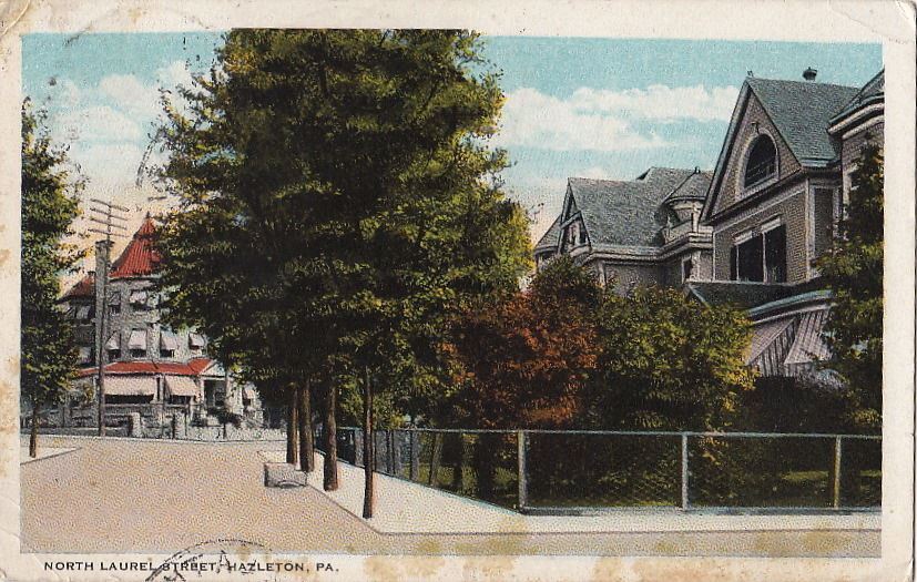 Postcard North Laurel Street Hazleton PA