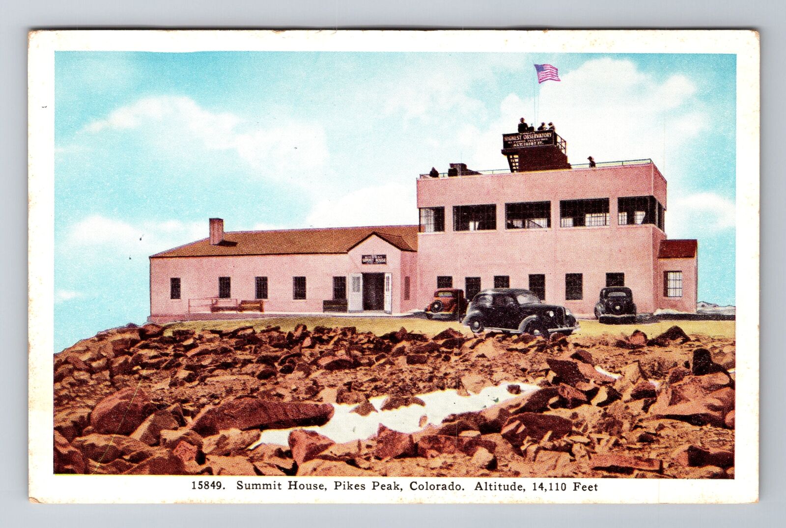 Pikes Peak CO-Colorado, Summit House, Antique Vintage Souvenir Postcard
