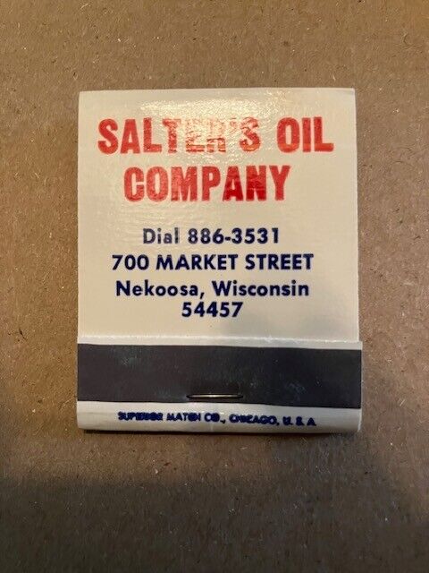 Vintage matchbook Skelly Gas Salters Oil Co. Nekoosa Wis WI