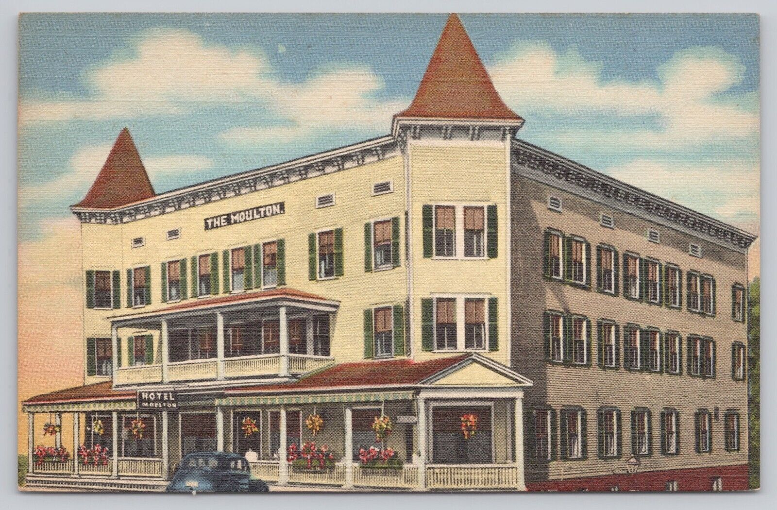 Lisbon New Hampshire, Hotel Moulton, Vintage Postcard