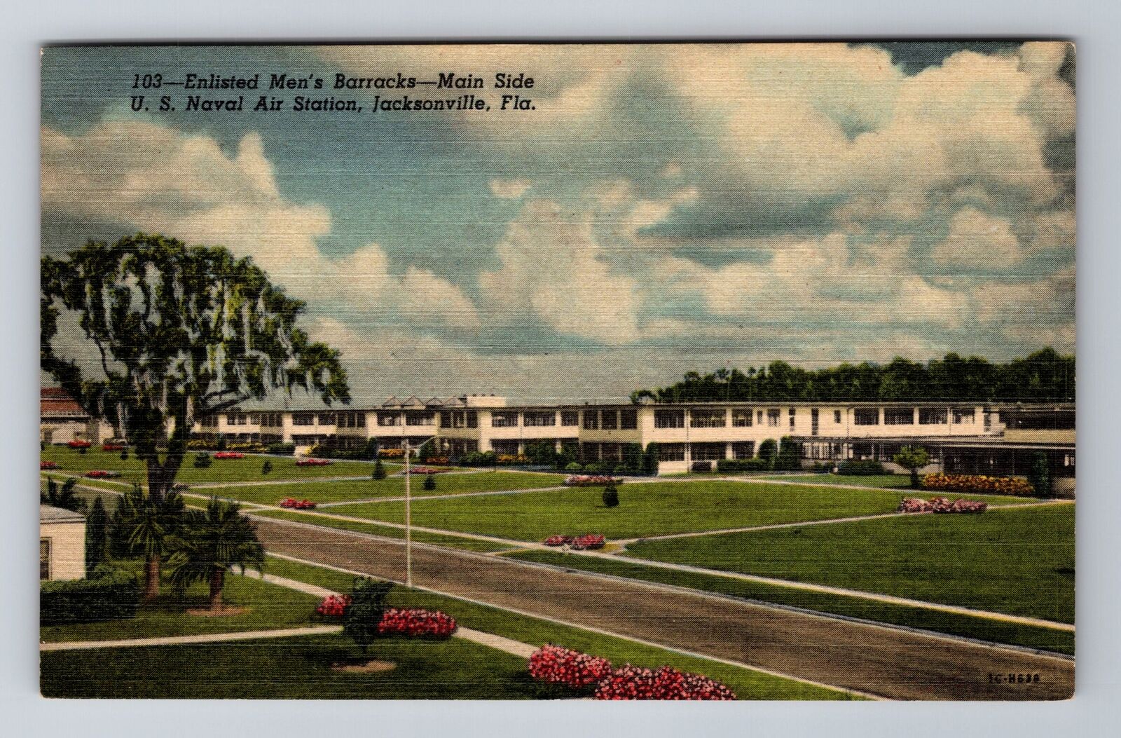 Jacksonville FL-Florida, US Naval Air Station Barracks, Vintage Postcard