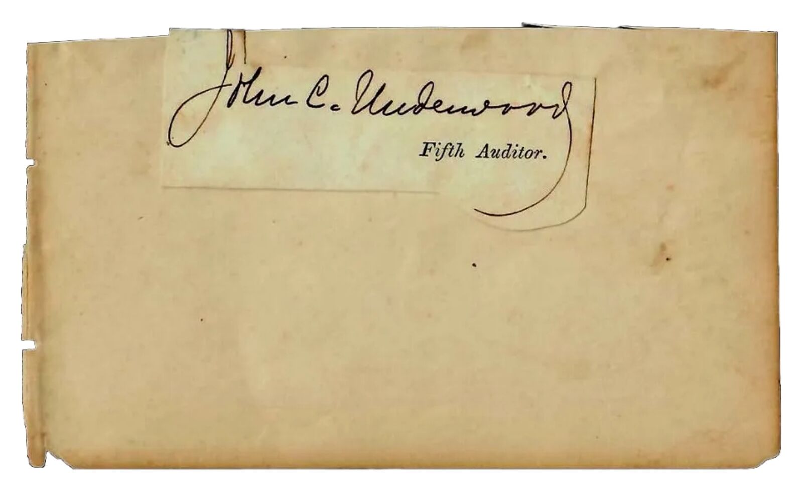 RARE “Indicted Jefferson Davis” John Curtis Underwood Clipped Signature Mounted