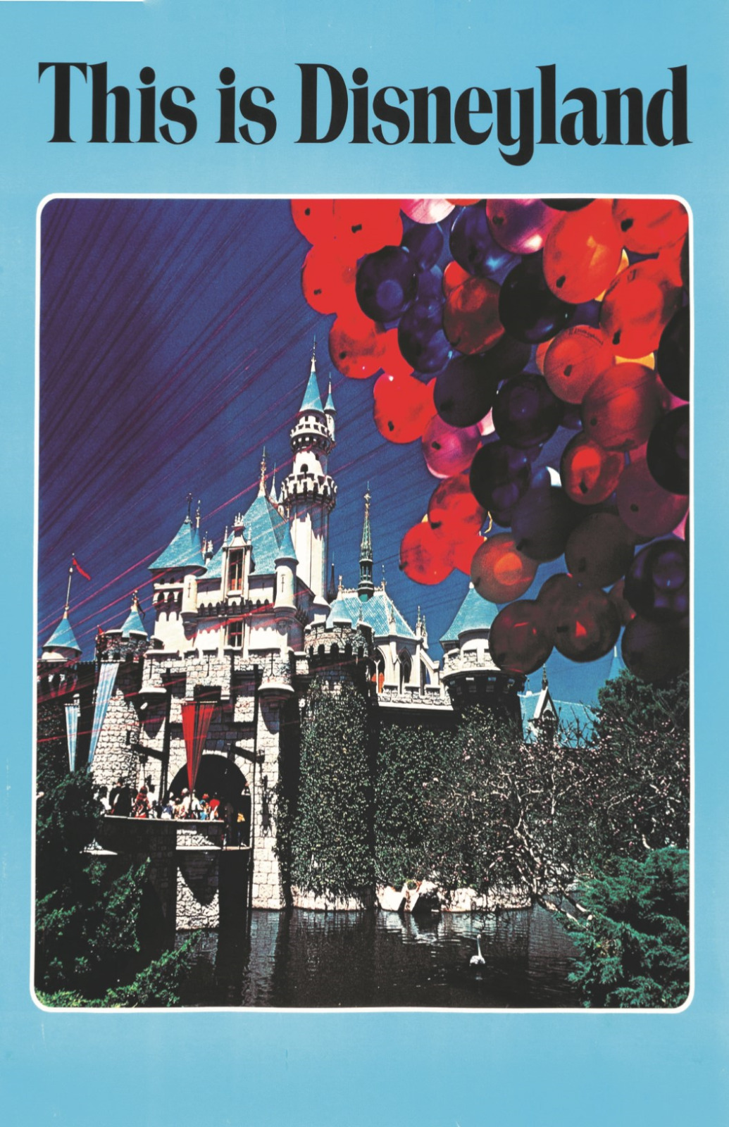 This Is Disneyland Promotional 1977 Poster Print 11x17 Snow White Castle Baloons