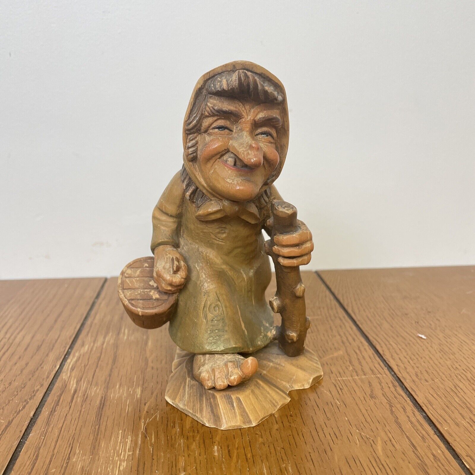 Vintage Anri Wood Carving - Witch / Gnome / Troll - 6\