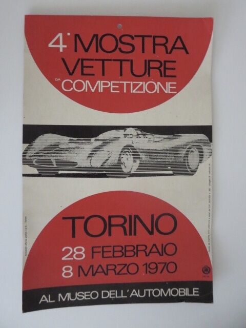 Poster Racing Car Exhibit Italian Al Museo Dell Automobile Torino Turin 1970