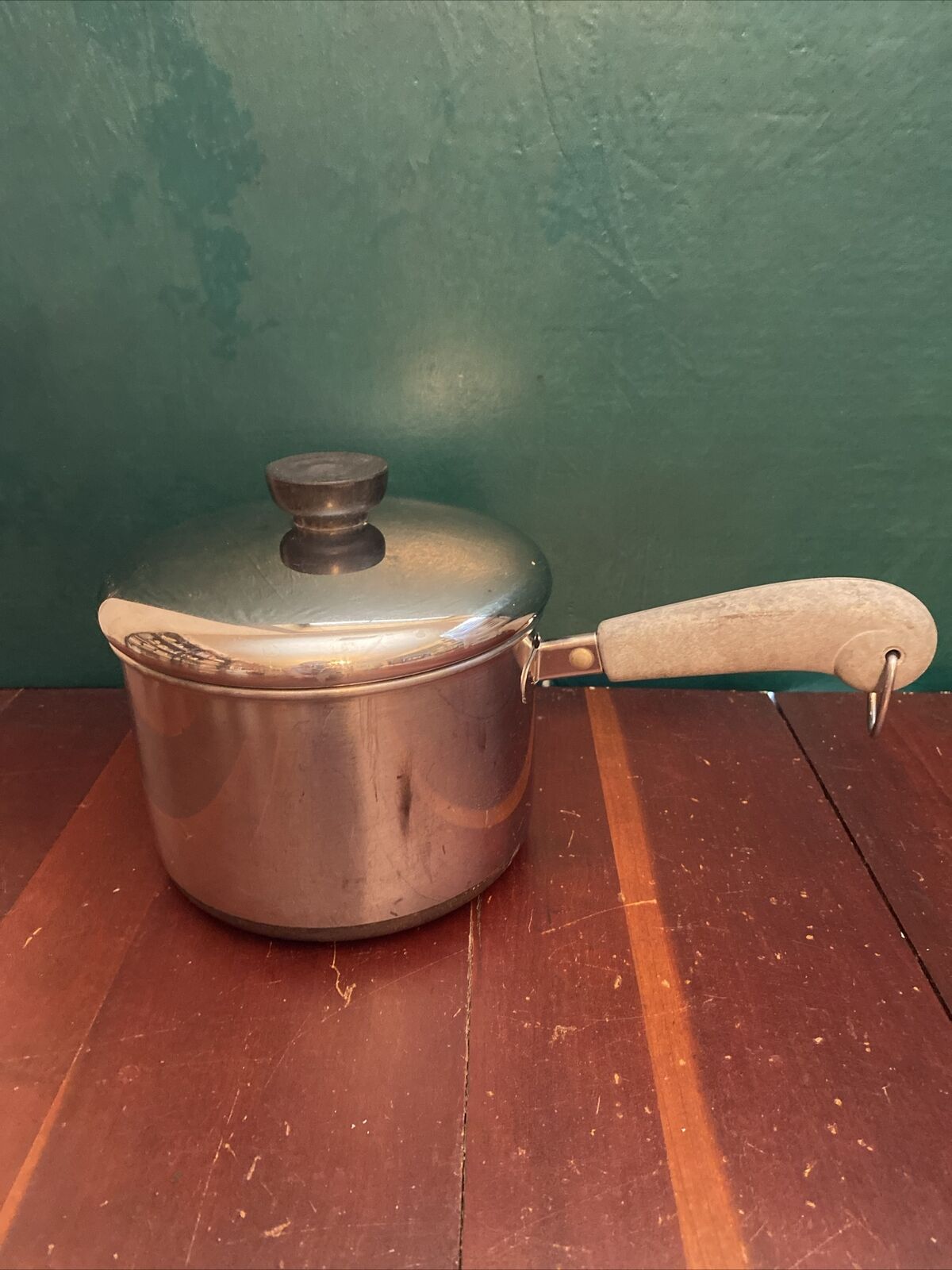 Vintage Revere Ware 2 Qt Sauce Pan Pot W/Lid 1801 Copper Clad Bottom Rome NY USA