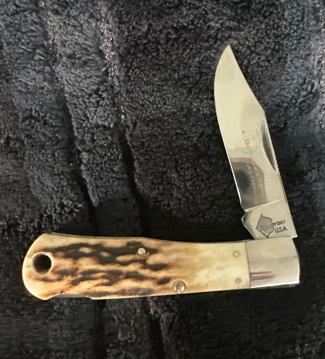 Vintage Bowen Knife Model 1306B Stag Pocket Knife
