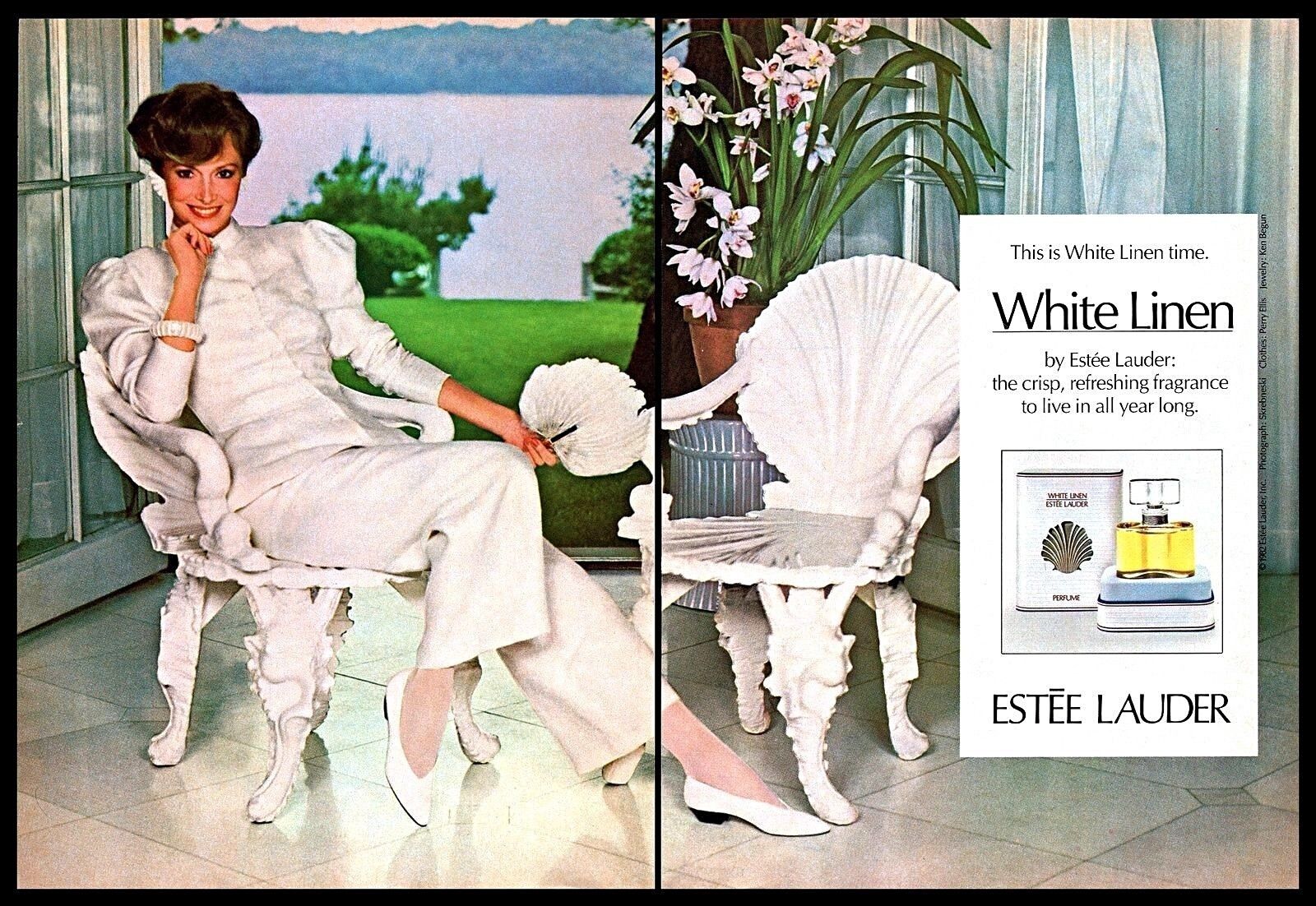 1982 Estee Lauder White Linen Perfume VINTAGE AD Fragrance Victor Skrebneski 