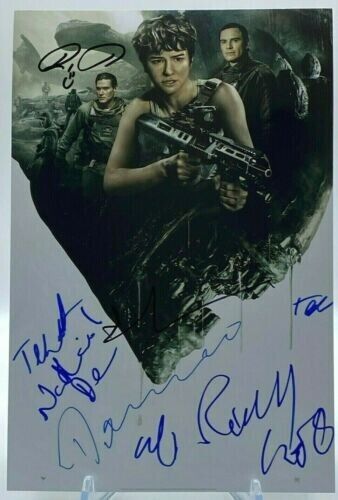 Alien Covenant Ridley Scott & CAST Multi Signed 12x8 Photo AFTAL OnlineCOA