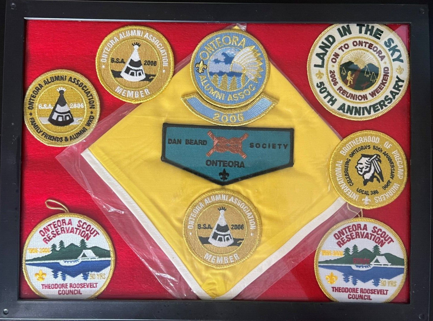 BSA Onteora Scout Reservation Framed Assorted Patch Set
