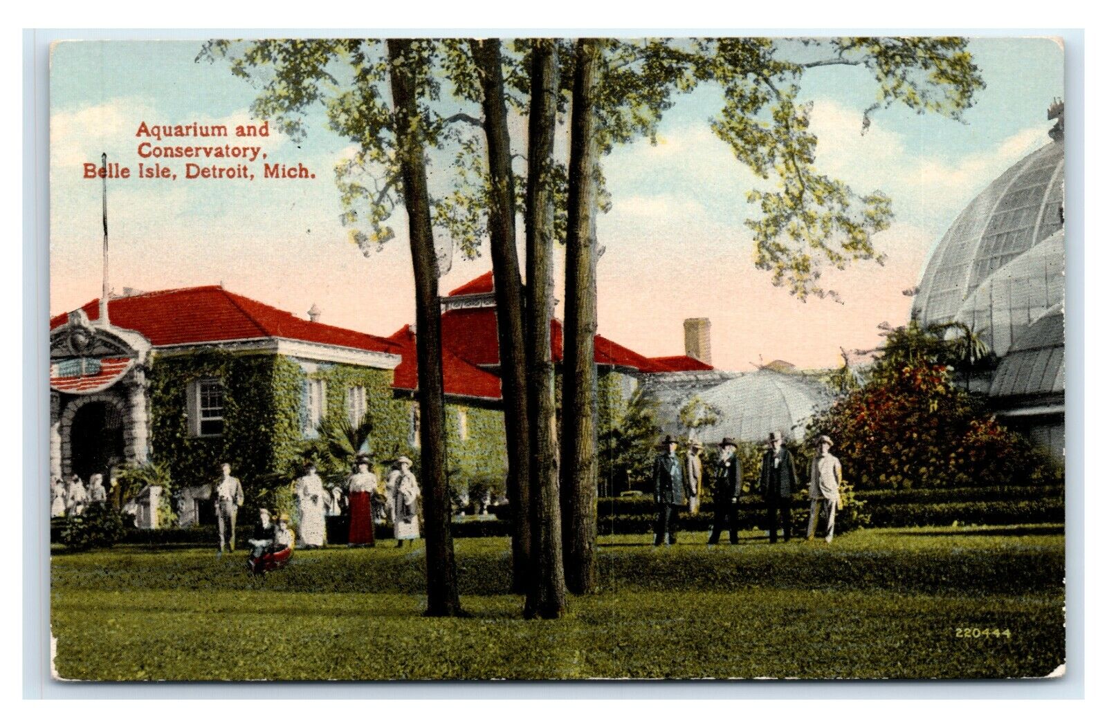 Postcard Aquarium and Conservatory, Belle Isle, Detroit MI T9